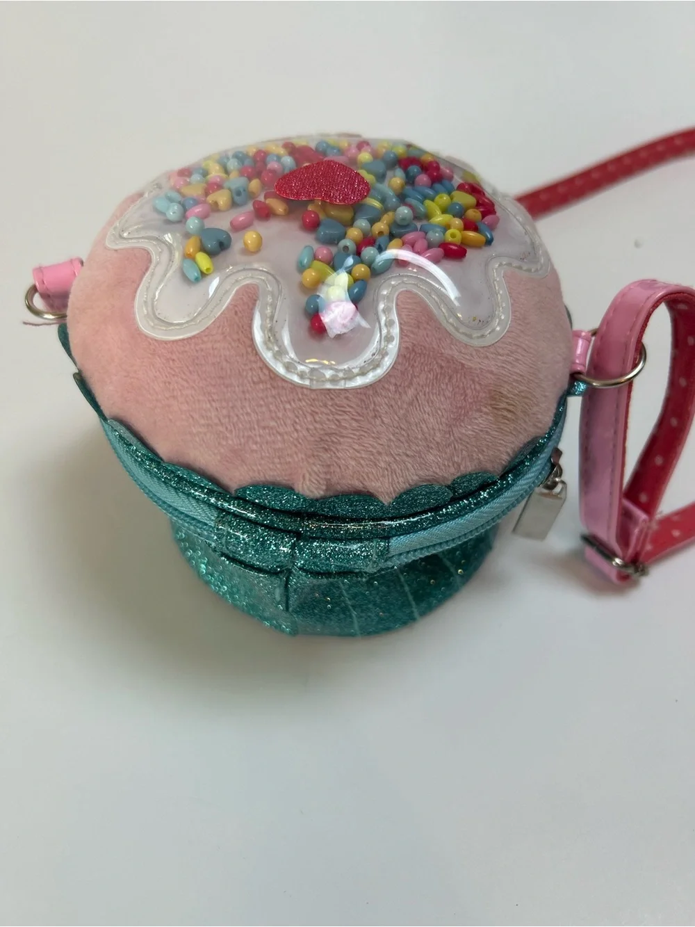 Claire's Cupcake Crossbody Purse Girls Pink Blue Sprinkle Novelty Mini Bag
